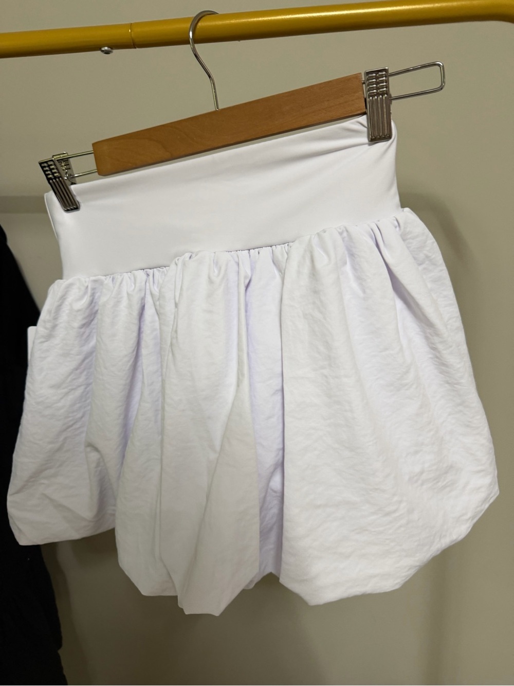 White Mini Skirt with Elastic Waistband